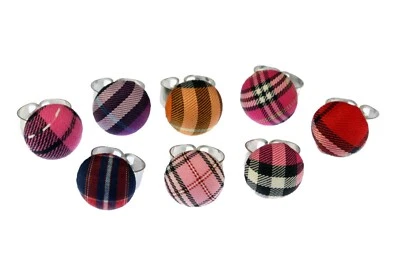 Anillo de botón anillo botón miniblings dedo anillo botón acolchado botón de tela rojo tela Foto 1 de 4