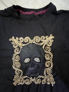 Schädel schwarz und gold Vintage T-Shirt wohl mittel (kein Etikett) - Bild 1 von 5