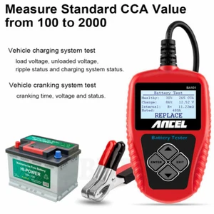 12V Car Battery Tester Auto Analyzer Load Analysis Diagnostic Tool 100-2000 CCA - Picture 1 of 10