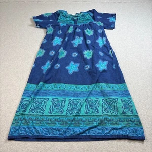 Only Necessities Housecoat Women L 18/20 Blue Floral Robe House Dress Comfortab - Picture 1 of 10
