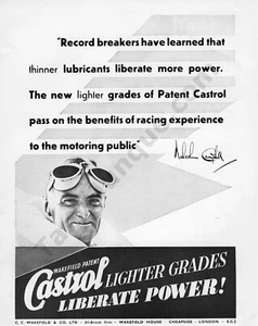 1938 Castrol Motor Oil feat Racer Nicholas Campbell Old Print AD (435) - Picture 1 of 1
