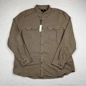 NWT Banana Republic Houndstooth Button Down Shirt Men XL Cotton Flannel - Picture 1 of 8