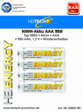 40 x HEITECH HEI ENERGY NiMH Akku Micro/AAA 950 mAh 10 x 4er Blister