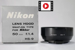 ⏯ Nikon HS-9 Metal Lens Hood for F Mount Nikkor 50mm f/1.4 52mm/52ø From JAPAN - Picture 1 of 12