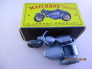 "LESNEY" MATCHBOX SERIES #4 TRIUMP MOTORCYCLE & SIDECAR  EX-MT CONDITION! - Picture 1 of 7