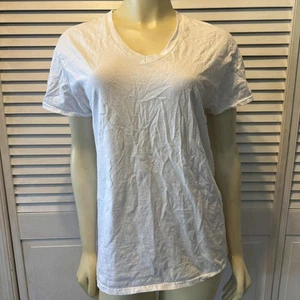 Camiseta para mujer Fruit of the Loom blanca manga corta cuello en V M - Imagen 1 de 9