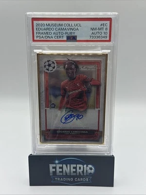 2020 Topps Museum Eduardo Camavinga Gold Frame Case Hit /25 (RC) PSA 8 AUTO 10 - Image 1 of 2