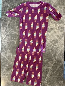Hanna Anderson Girls 2 Piece Pajamas Spring Summer Short Set - Picture 1 of 4