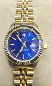 Orologio elegante Oyster Perpetual quadrante blu con cinturino regolabile e batteria nuova  - Foto 1 di 8