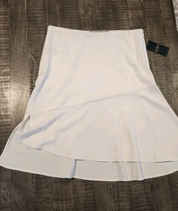 NUEVO CON ETIQUETAS Falda Lauren Ralph Lauren Fluida Volantes Blanco/Perla Mujer Talla 12 - Imagen 1 de 10