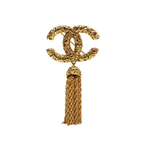 CHANEL COCO Mark Fringe Yogan Lava Brooch Women 【Used】 - Picture 1 of 5