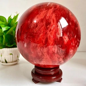 Bola de piedra de fundición roja natural 51,58 lb, bola de cristal de cuarzo cargada reparación - Imagen 1 de 16