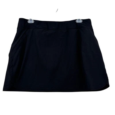 Falda corta Lands' End para mujer talla 18 negra incorporada pantalones cortos bolsillos elásticos  Foto 1 de 4