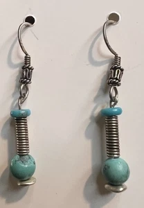 Vintage .925 Sterling Silver Native American Turquoise Earrings  - Bild 1 von 6