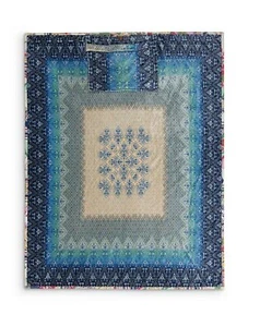Johnny Was Coopera Travel Blanket Reversible Blue Floral Home Lounge Boho Chic - Picture 1 of 5