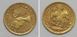 X4650  1859 Mo FH MEXICO 1/2 Escudo Gold Coin, AU, KM 378.5 - Picture 1 of 1