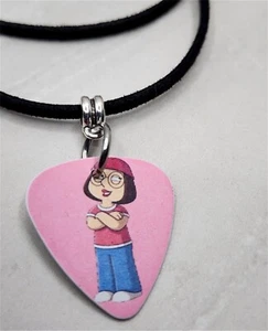 The Family Guy Meg Griffin Guitar Pick Necklace on Black Suede Cord - Picture 1 of 2