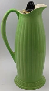 Vintage Green Ceramic Thermos Flask Pattern BVF No 832094, Approx 10" Tall - Foto 1 di 7