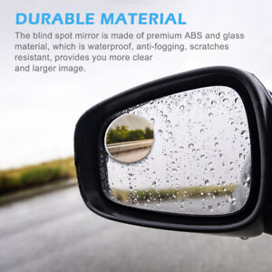 2pcs Round Frameless Convex Rotatable Adjustable Blind Spot Mirror Wide Angle