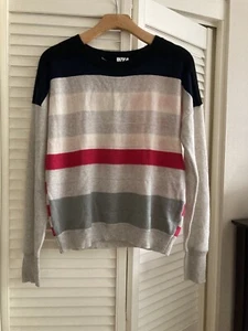 NWT diane von furestenberg DVF cashmere stripes crewneck sweater retro xs - Picture 1 of 2