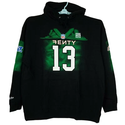Толстовка с капюшоном флисовая Fenty Mitchell & Ness NFL 2XL XXL AFC NFC #13 черная зеленая новая с ценниками - Изображение 1 из 4