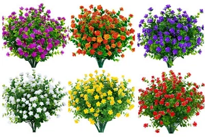 Artificial Flowers Fake Outdoor UV Resistant Boxwood Plants Shrubs Decor 4 Pack - Picture 1 of 13