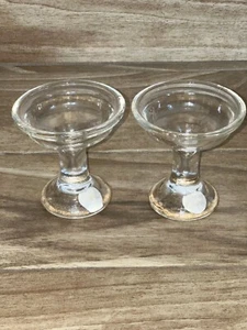 PAR DE VASOS DE VIDRIO de colección VASOS CRISTAL transparentes 3,5" x 3,25 de diámetro - Imagen 1 de 5