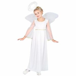 Girls Heavenly Angel Kids Fancy Dress Up And Play Party Halloween Costume Outfit