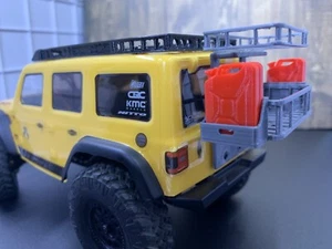 Rear Cargo Racks With Gas Cans For Axial SCX24 Jeep JLU Rock Crawler - Picture 1 of 5