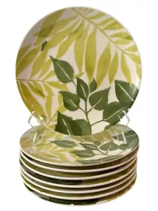 8 platos de ensalada de hojas verdes Pottery Barn GRAPHIC GARDEN HELECHO 8" disco nuevo con etiquetas. - Imagen 1 de 4