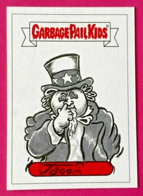 2022 Topps GPK Garbage Pail Kids Disgusting Dating JBOOM SKETCH CARD Snooty Sam - Image 1 of 2
