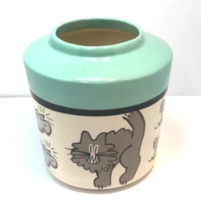 Cat and Mouse Whimsical VTG Studio Pottery Ceramic Vase B-Ware Cat 80's - Picture 1 of 10