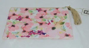 Mary Square 20089 Pink Floral Pouch Multi Color Flowers Off White - Picture 1 of 8