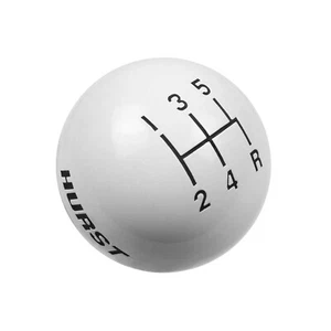 Hurst 1630025 Shift Knob White 5 Speed 3/8-16 Threads Round Plastic Shift Knob - Picture 1 of 3