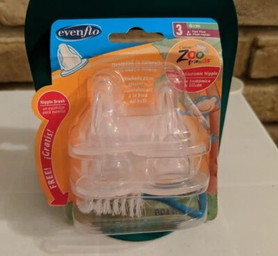 Pezón anatómico de silicona Evenflow Classic Zoo Friends 3 flujo rápido 6 meses Foto 1 de 2