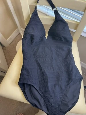 Calvin Klein Woman’s Black One Piece Slimming W Gold Accents Padded Bathingsuit  - Image 1 of 4