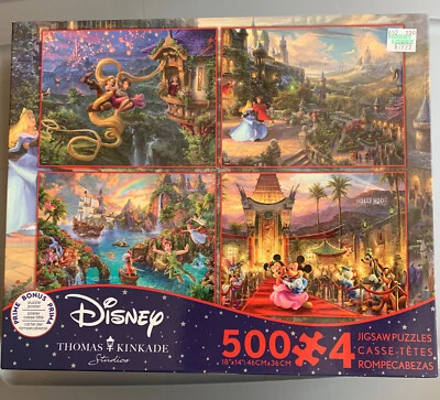 Thomas Kinkade Studios Set of 4-500 Piece Disney Ceaco Puzzle Set - Image 1 of 4