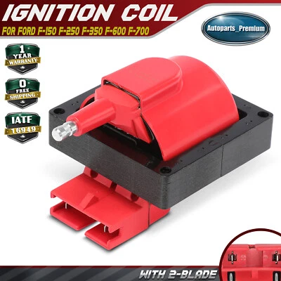 Red Ignition Coil for Ford F-150 F-250 F-350 F-600 F-700 F-800 Mustang EXP LTD - Image 1 of 4