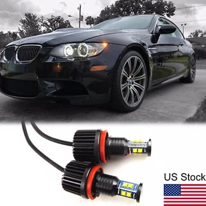2Pcs 6000K White LED Angel Eyes Lights Ring Marker Bulbs For BMW E90 E92 E93 E60 - Picture 1 of 16