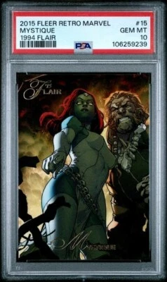 2015 Marvel Fleer Retro 1994 Flair Origins Mystique #15 PSA 10 GEM MINT POP 6 - Image 1 of 2