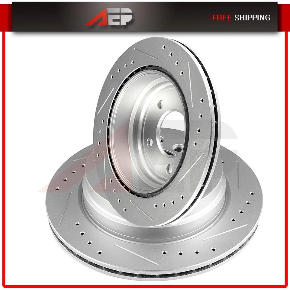 2 * Rotores de freno de disco perforados traseros para BMW 328i xDrive 2009-2013 328i 2007-2013 Foto 1 de 4