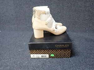 NEW Charles David Lewis Block Heel Microsuede Pumps Nude Women's 7.5 (SS35) - Picture 1 of 6
