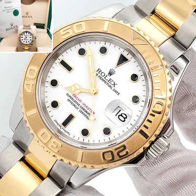 Reloj Rolex Yacht-Master 40 mm esfera blanca 2 tonos oro amarillo/acero Oyster 16623 Foto 1 de 4