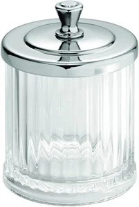 iDesign Alston Clear Bathroom Canister Jar for Cotton Balls & Swabs - Picture 1 of 7