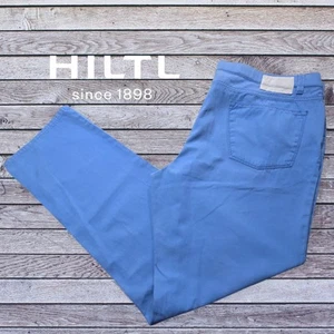 HILTL Men's Chino Regular Fit Pants ZE 500 Petaluma Blue Size 58 US 42x32 - Picture 1 of 8
