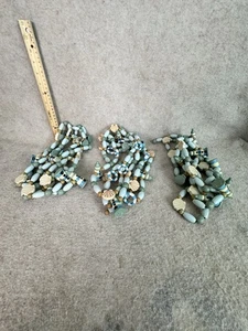 3 NAUTICAL OCEAN Wooden Bead LIGHTHOUSES & SEASHELLS Garland 88" Long Each - Picture 1 of 4
