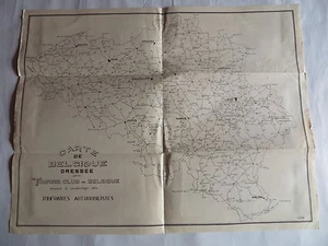 Carte de Belgique dressée par le Touring Club de Belgique donnant le numérotage - Foto 1 di 1