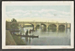 DHB Pre WWI Postcard, Kingston-on-Thames Bridge, Surrey to Middlesex - Picture 1 of 1