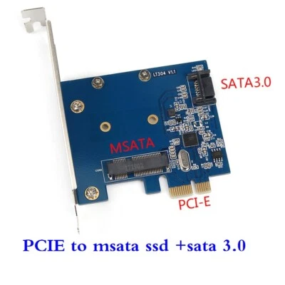 PCI-E to mSATA SSD+SATA3 Combo Expansion Converter Adapter PCIe to SATAIII Card - Image 1 of 4