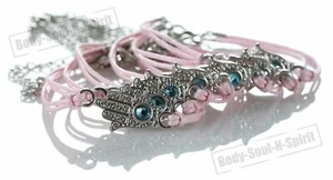 7 ROSA Hamsa Contra el Mal de Ojo Cordón Pulseras Cabalá Joyería Mística - Imagen 1 de 2